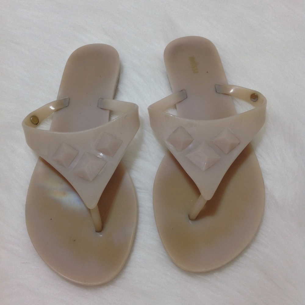 Melissa Rubber Nude Thong Flip Flops Sandals